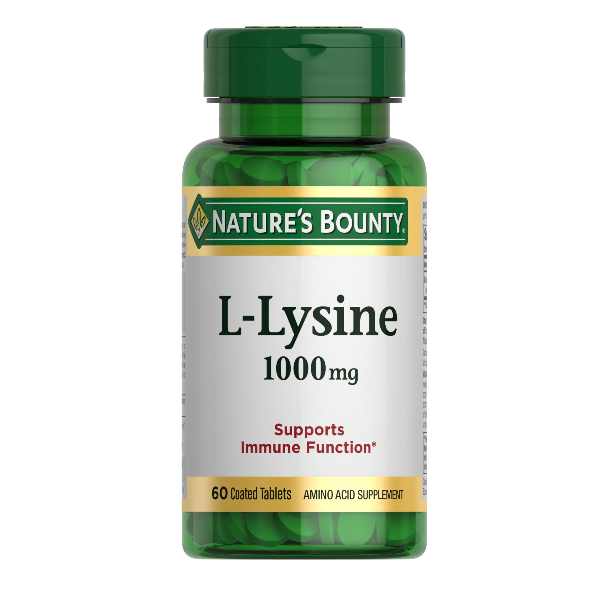 Nature's Bounty L-Lysine 1000 mg – emballage clair et pratique pour votre routine quotidienne