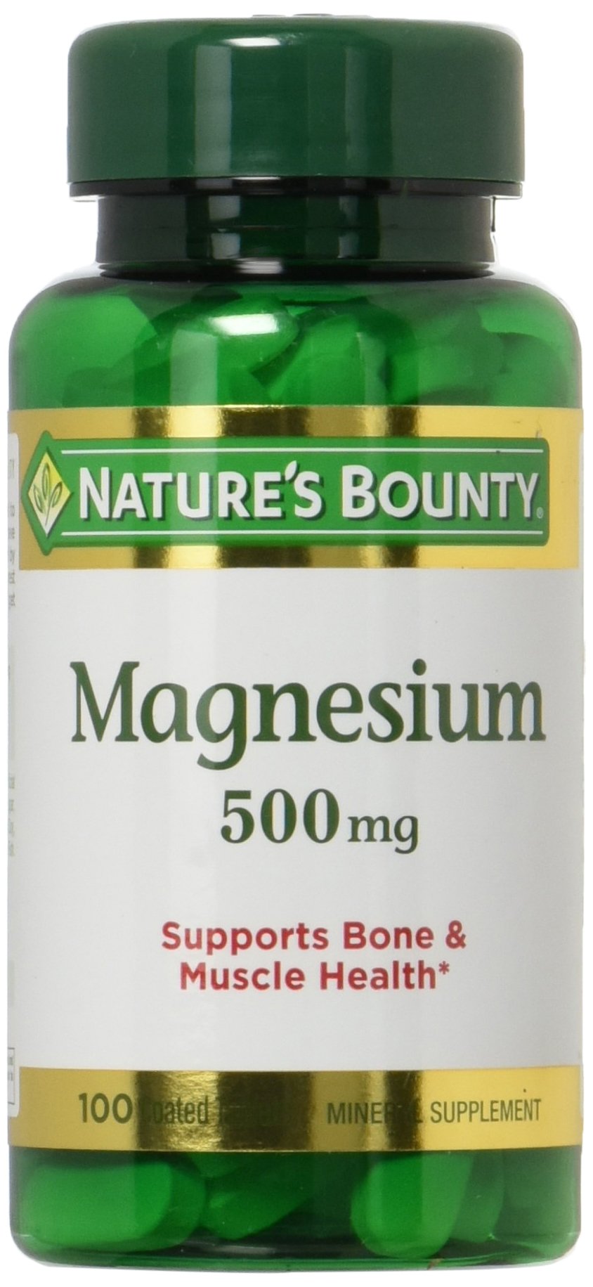 Bouteille Nature's Bounty Magnésium 500 mg avec comprimés et bénéfice énergie potentiel