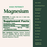 Nature's Bounty Magnésium, étiquette nutritionnelle claire pour suivre l apport quotidien.