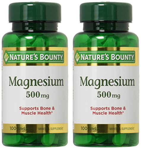 Lot de deux bouteilles Nature's Bounty Magnésium 500 mg pour un apport régulier