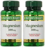 Lot de deux bouteilles Nature's Bounty Magnésium 500 mg pour un apport régulier