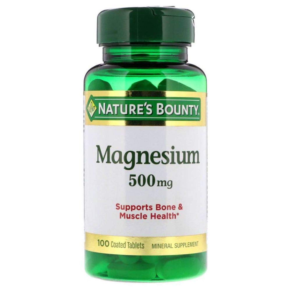 Nature's Bounty Magnesium: bouteille de comprimés enrobés faciles à avaler et utiles au quotidien.