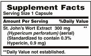 Nature's Bounty Millepertuis 300 mg, emballage boîte carton, pratique pour l'utilisation quotidienne