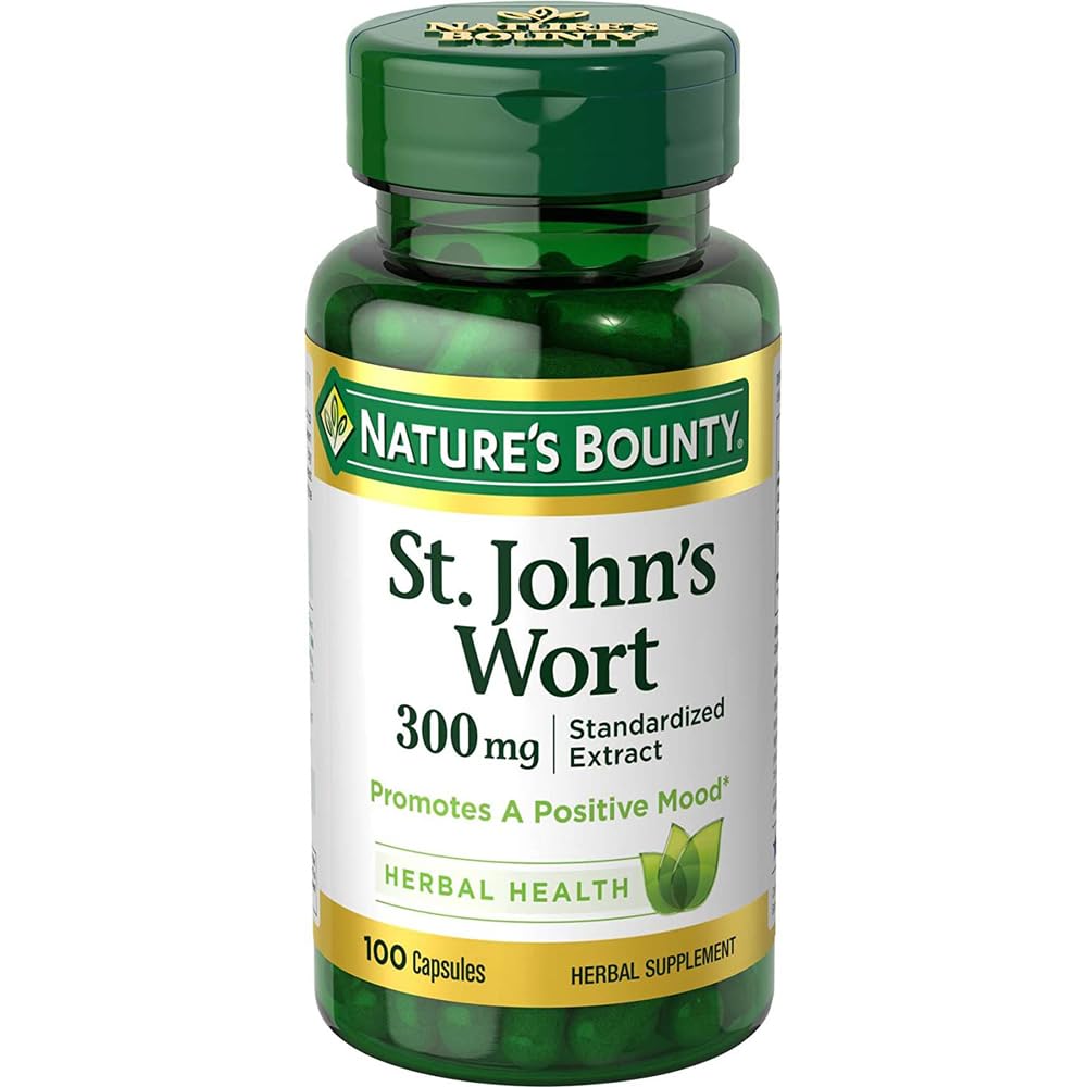 Nature's Bounty Millepertuis gélules, soutien potentiel à l'équilibre émotionnel.