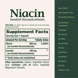 Sans gluten et sans colorants artificiels dans Niacine Nature's Bounty 500 mg.