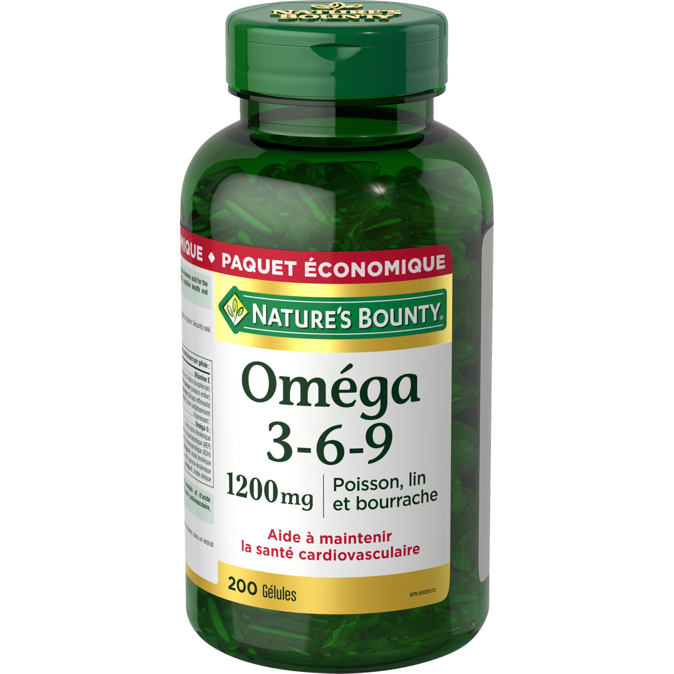 Nature's Bounty Omega-3-6-9 gélules souples faciles à avaler.