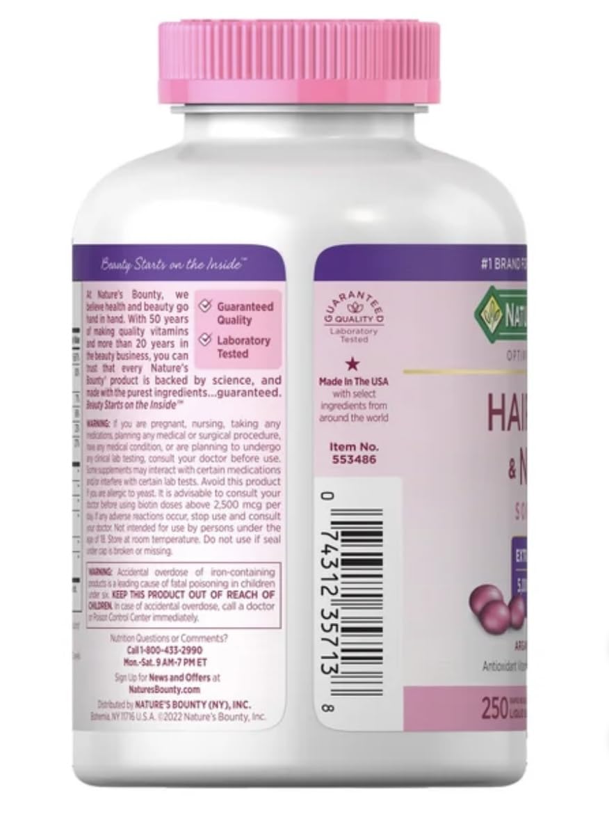 Nature's Bounty ongles renforcement — formule nutritive pour ongles plus forts et résistants