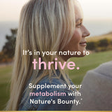 Nature’s Bounty Optimal Solutions Metabolism Booster — gélules faciles à ingérer au quotidien.