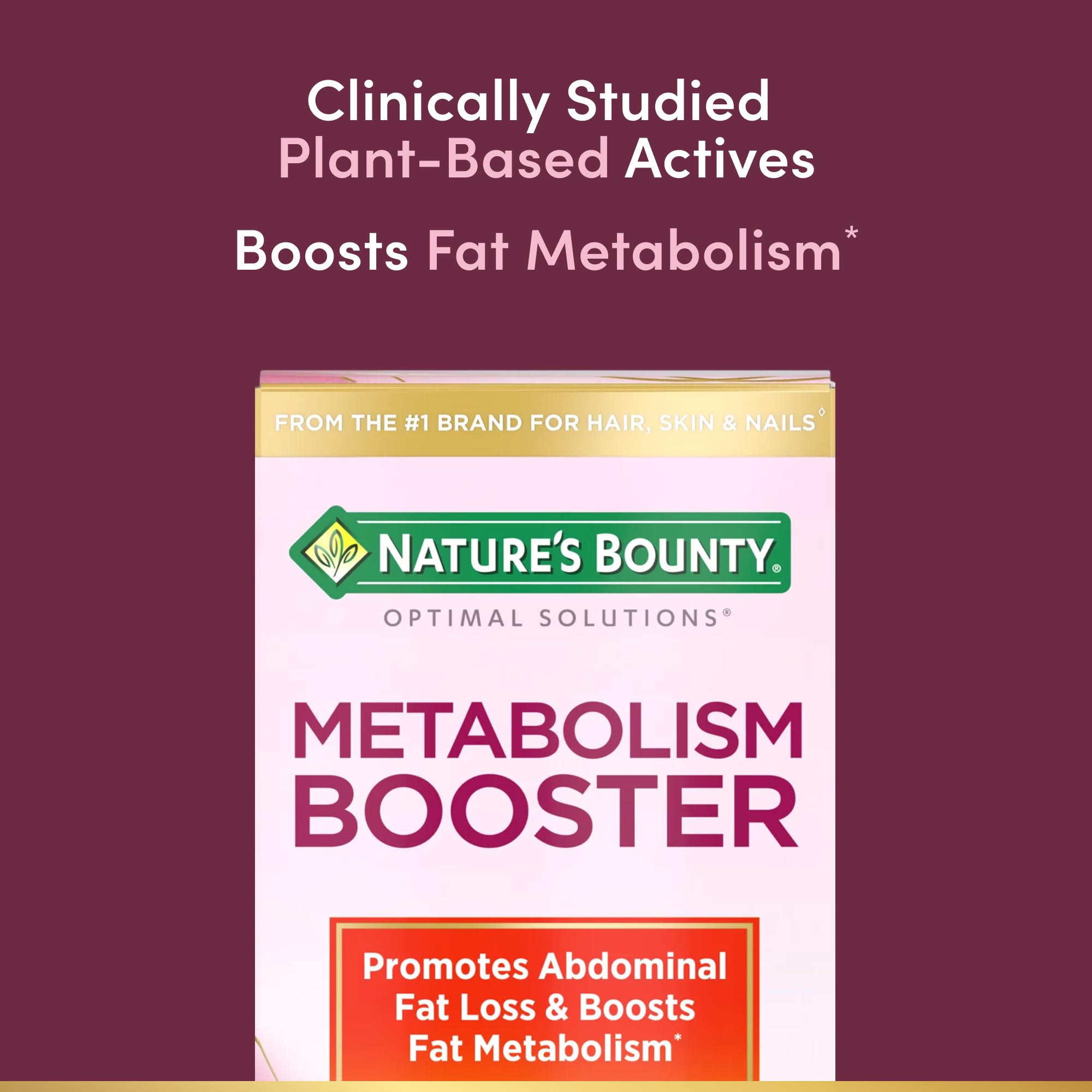 Nature’s Bounty Optimal Solutions Metabolism Booster — gingembre noir comme ingrédient principal.
