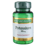 Nature's Bounty Potassium Gluconate 99 mg — bouteille montrée, peut soutenir l'équilibre hydrique quotidien.