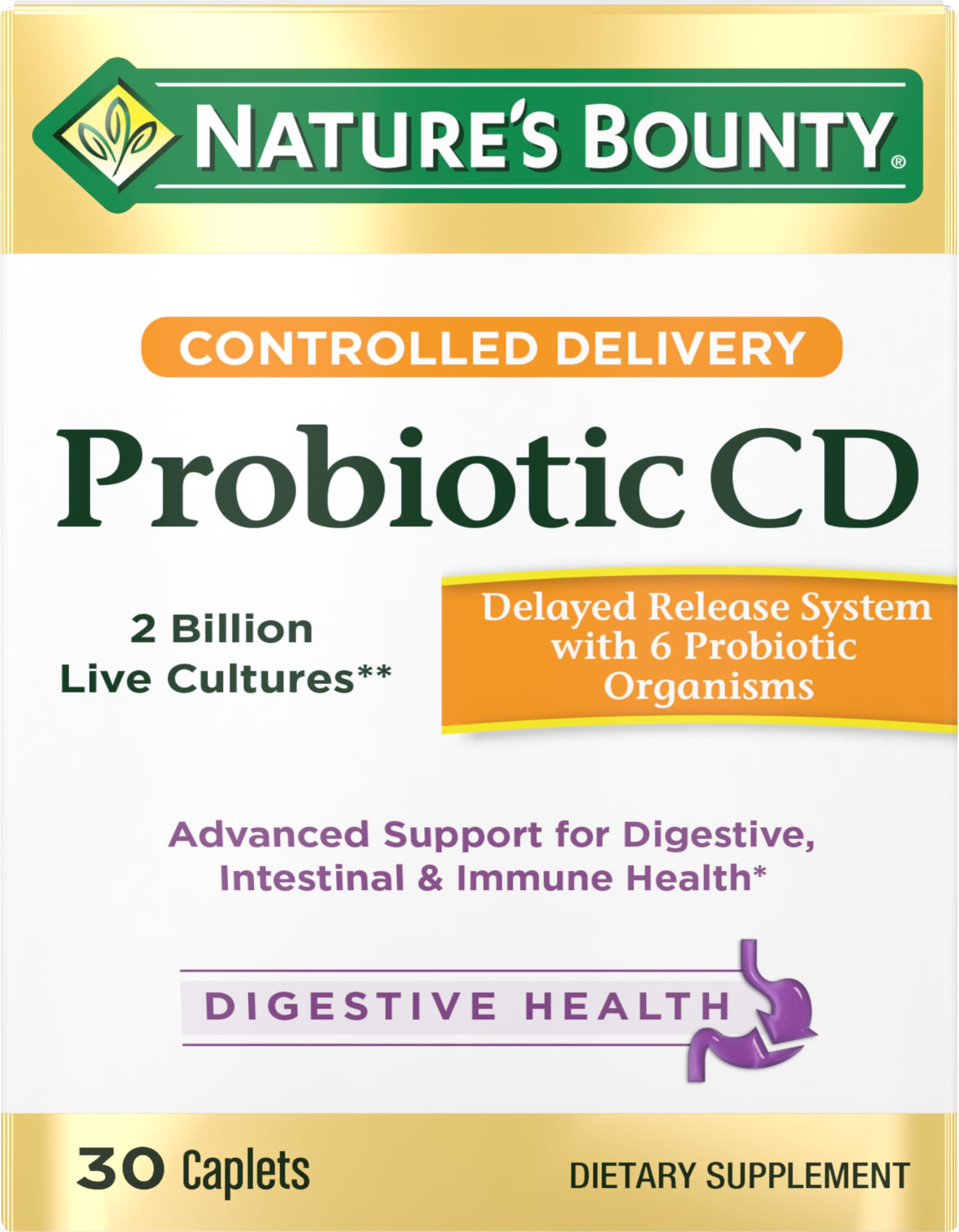 Nature's Bounty Probiotic—bouteille à livraison contrôlée pour l'équilibre intestinal