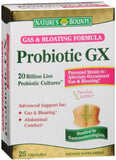 Nature's Bounty Probiotic GX – bouteille frontale, soutien digestif potentiel