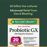 Nature's Bounty Probiotic GX – étiquette: informations claires sur les ingrédients.