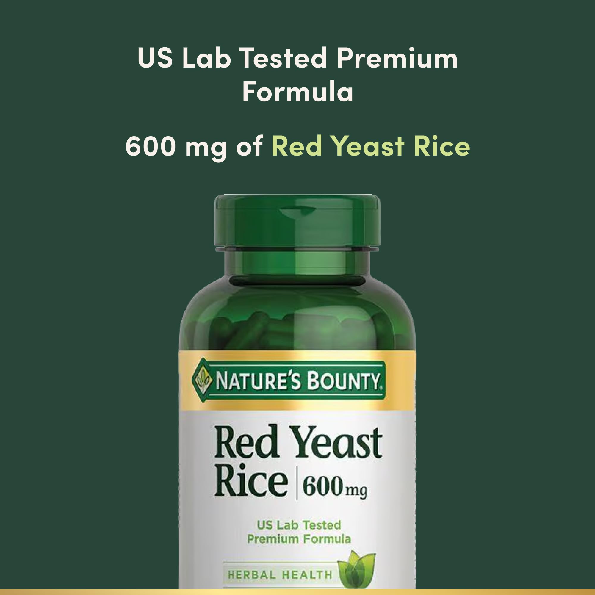 Nature's Bounty riz rouge de levure – gélules 600 mg, dosage simple