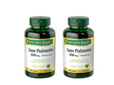 Nature's Bounty Saw Palmetto gélules 450 mg, bouteille: soutien traditionnel prostate et urinaire.