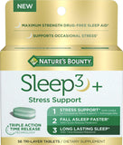 Sleep3+ Stress Support de Nature's Bounty – tri-couche tablette favorisant relaxation nocturne