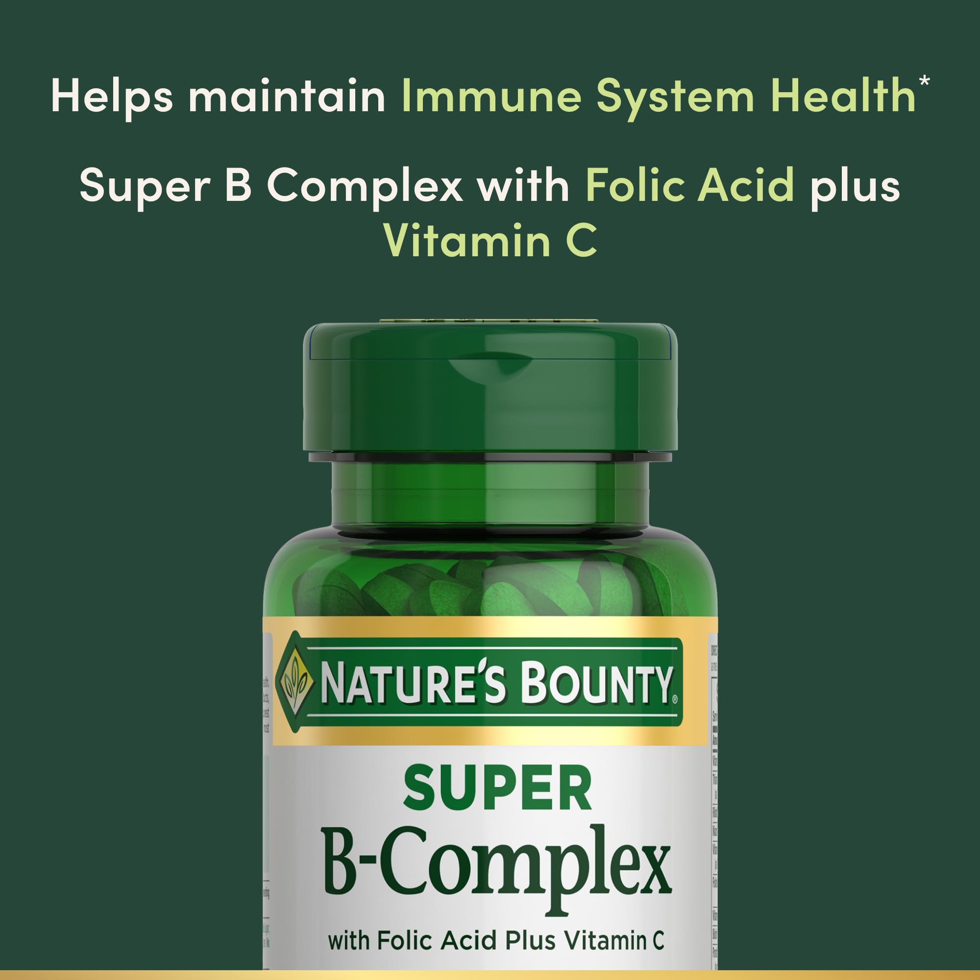 Nature's Bounty Super B Complex tablettes métabolisme énergie, soutien potentiel