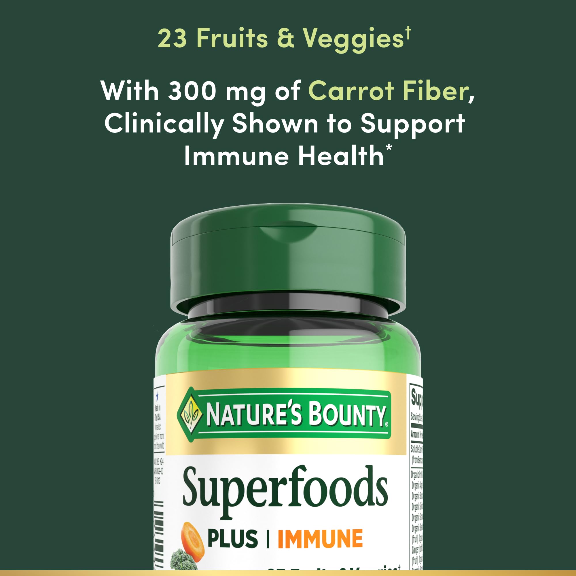 Nature’s Bounty Superfoods Plus Immune – Mélange fruits et légumes en poudre: richesse pratique.