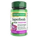 Nature's Bounty Superfoods Plus Sharp Mind en bouteille, soutien potentiel à la concentration.