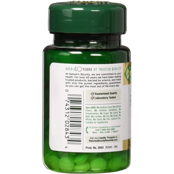 Nature's Bounty tablettes acide folique 800 mcg — format pratique
