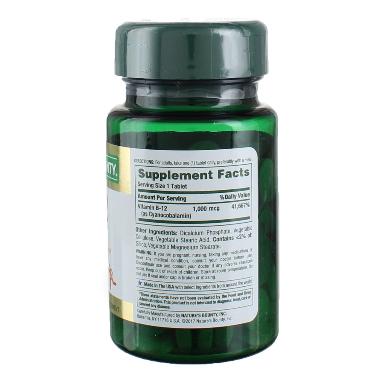 Nature's Bounty Vitamine B-12 1000 mcg, comprimés faciles à avaler, vitalité.