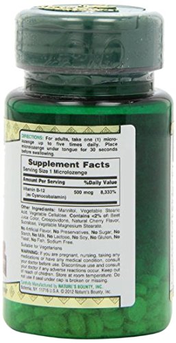 Nature's Bounty B12 500 mcg – pack de 3 bouteilles pratique