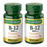 Nature's Bounty Vitamine B12, bouteille, soutien métabolisme et apport quotidien.