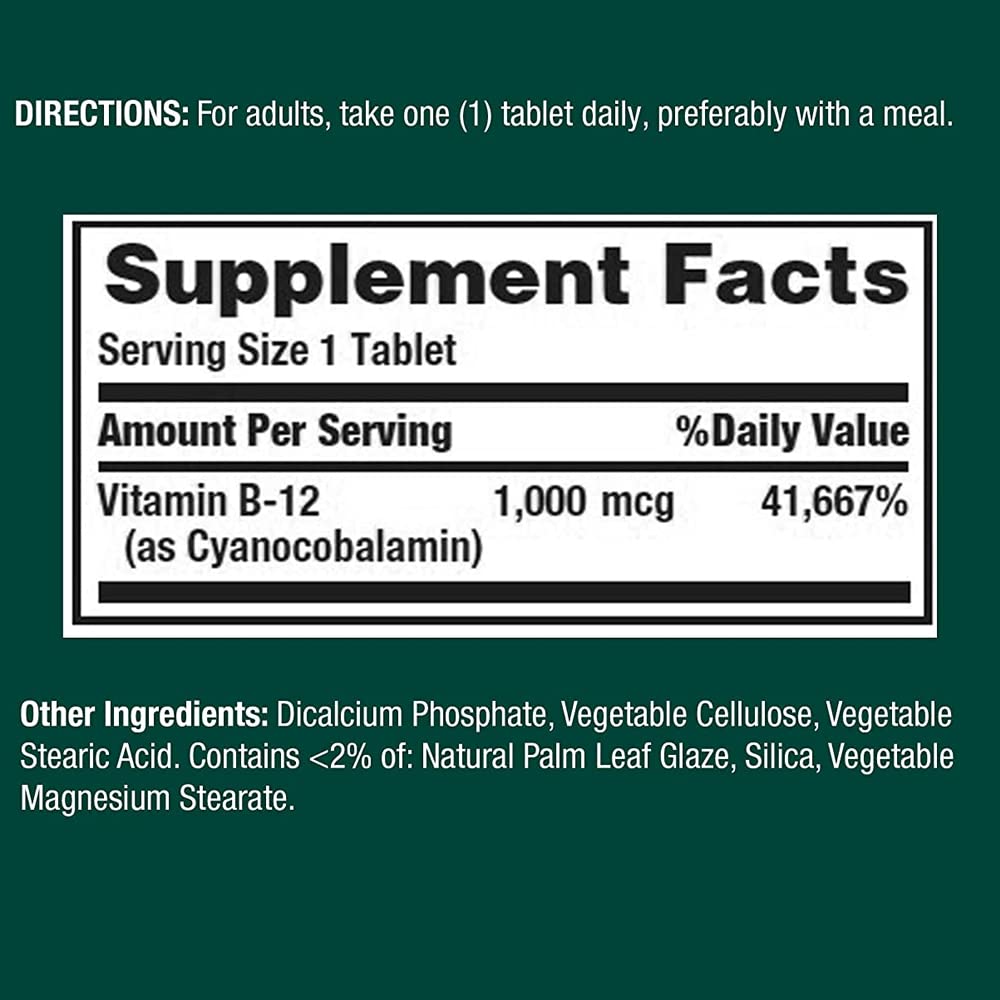 Nature's Bounty Vitamine B12, pack de 2, praticité et disponibilité prolongée.