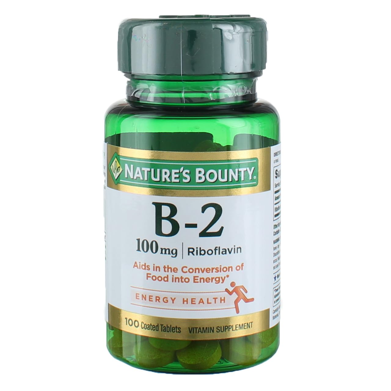 Nature's Bounty Vitamine B-2: tablette pelliculée de 100 mg, énergie au quotidien.