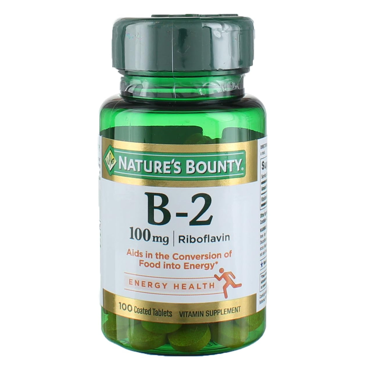 Nature's Bounty Vitamine B-2: tablette pelliculée de 100 mg, énergie au quotidien.