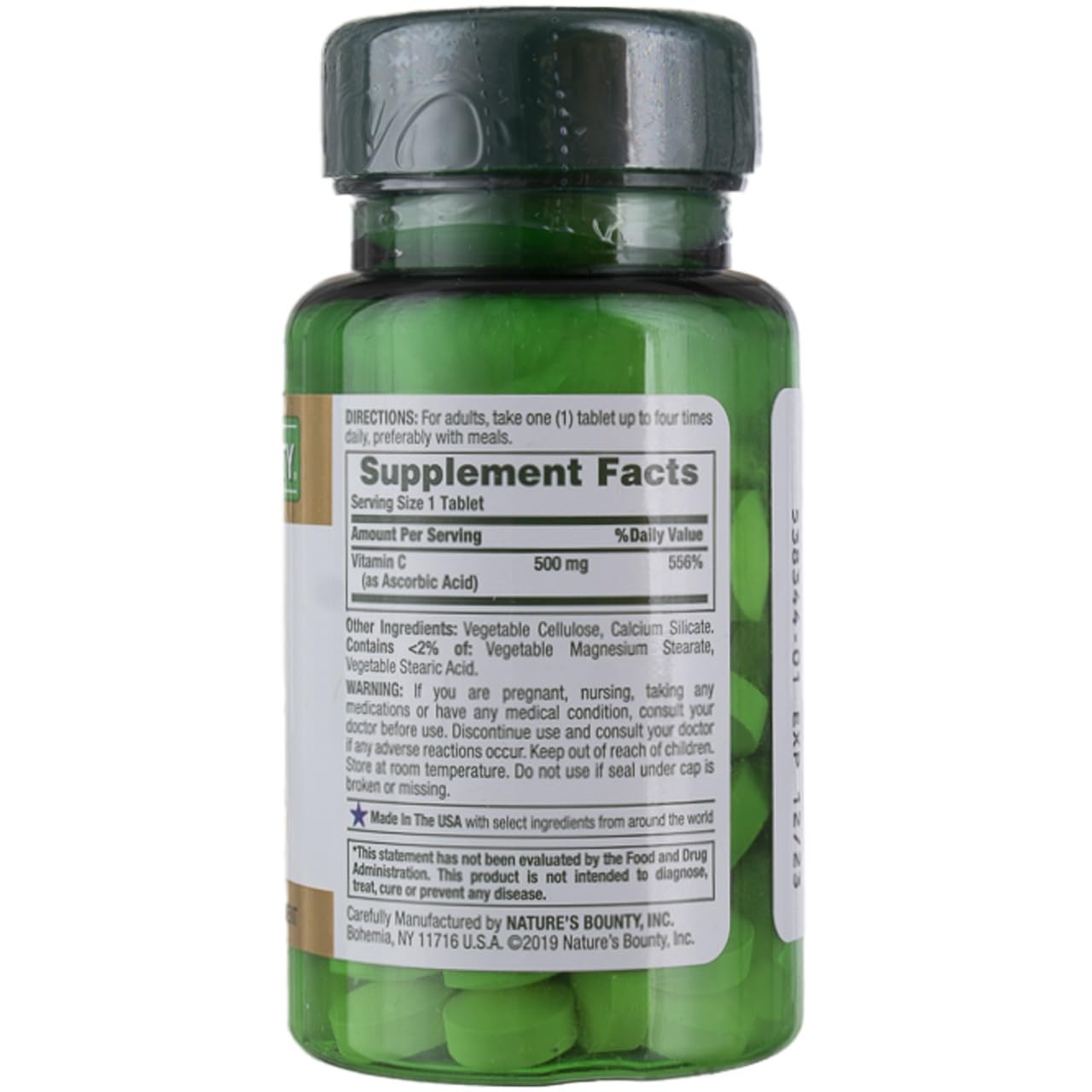 Nature's Bounty Vitamine C 500 mg – 100 pièces, solution pratique pour les journées actives