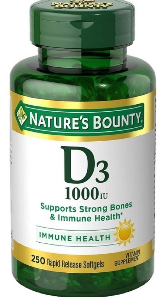 Nature's Bounty Vitamine D3, gélules molles – soutien potentiel des os et immunité.