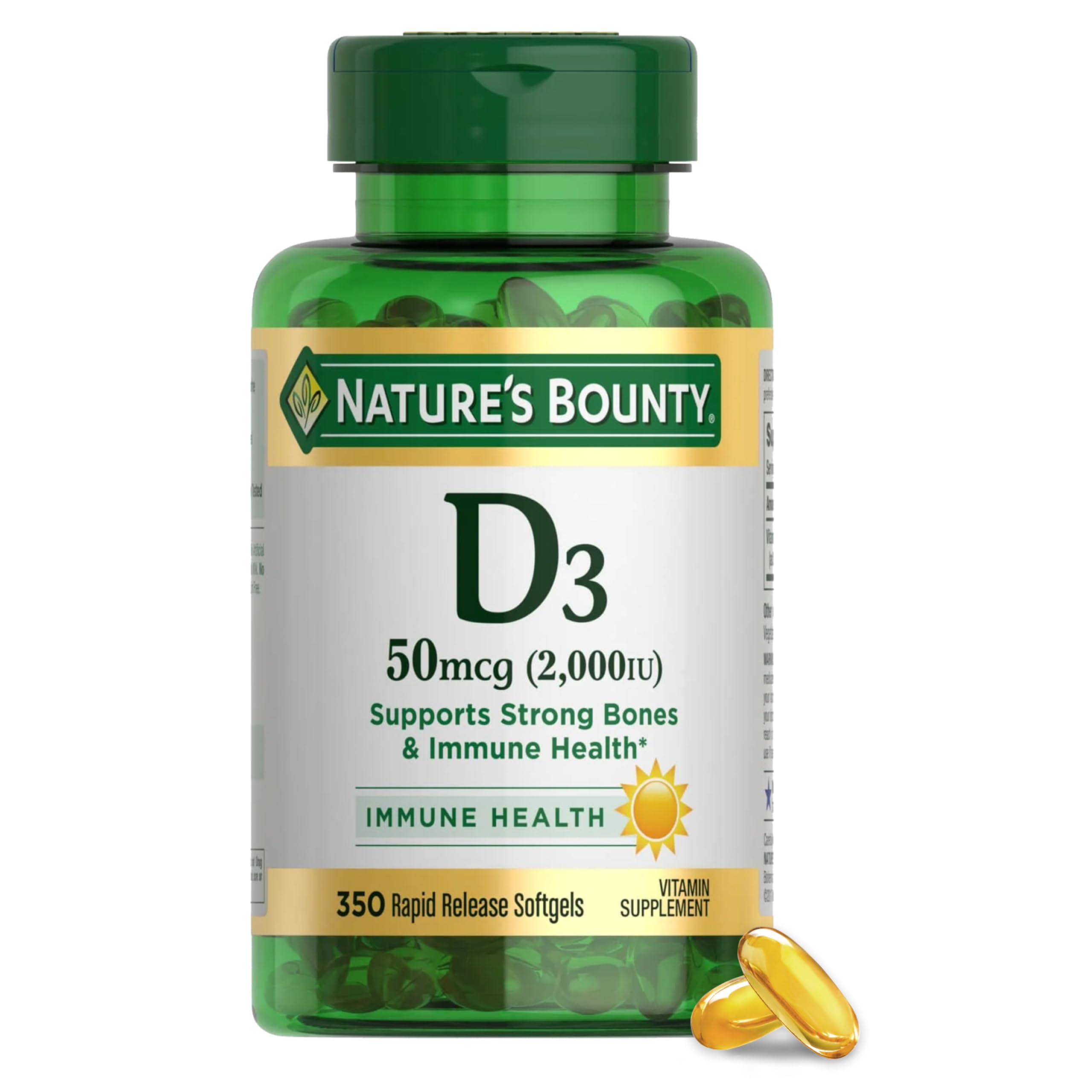 Nature's Bounty Vitamine D3 2000 UI – bouteille pratique pour le quotidien