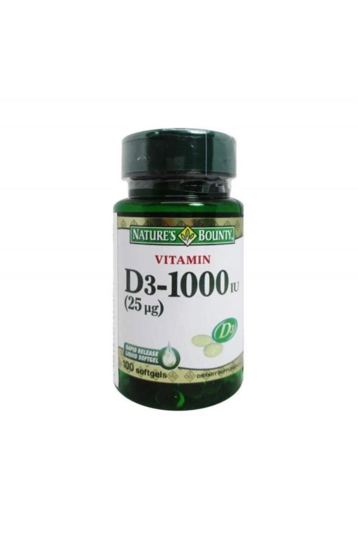 Nature's Bounty Vitamine D3 – bouteille, soutien potentiel au système immunitaire.