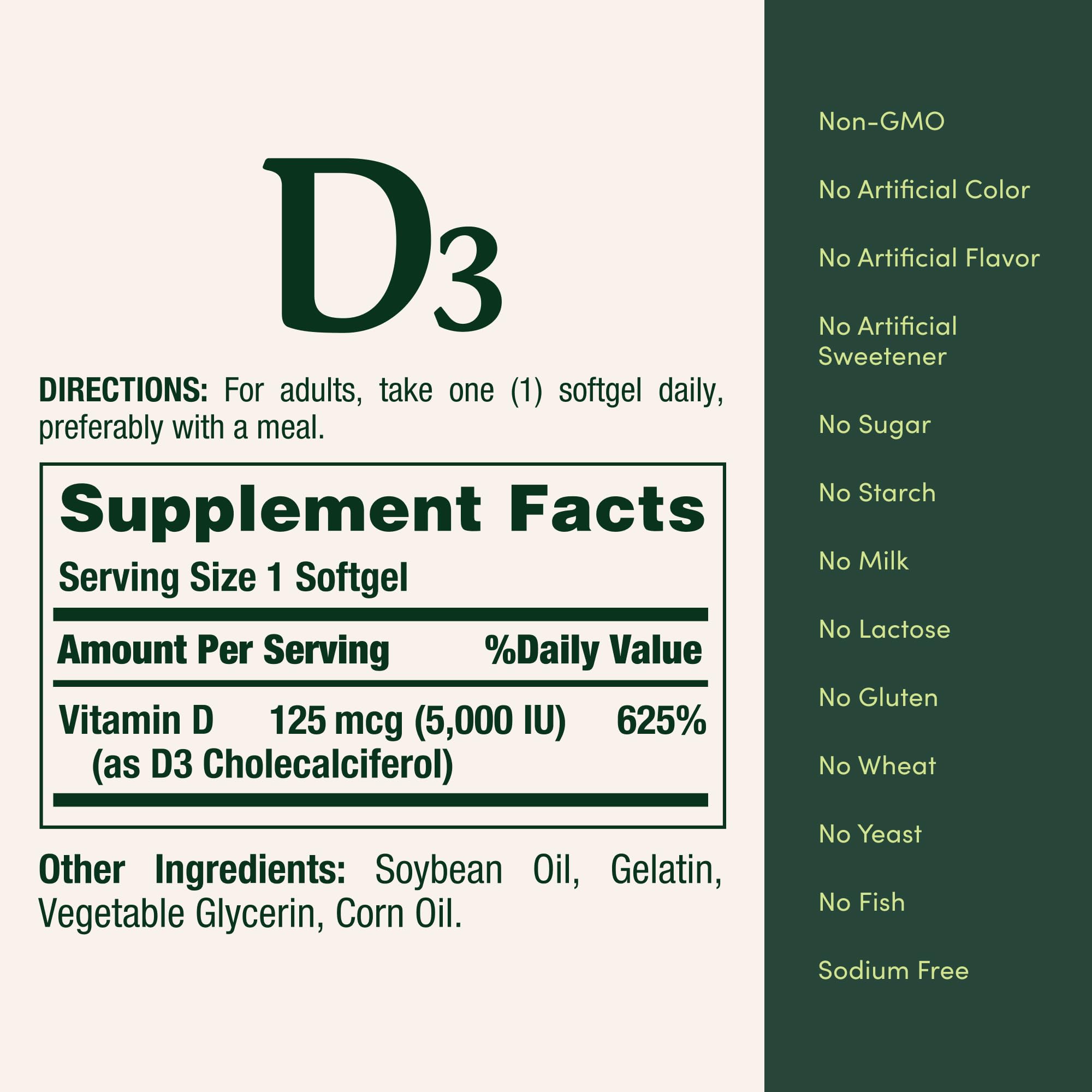 Nature's Bounty Vitamine D3, expertise 50 ans, qualité et sécurité garanties.