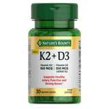 Nature's Bounty Vitamine D3 K2 - bouteille: soutien potentiel pour des os solides
