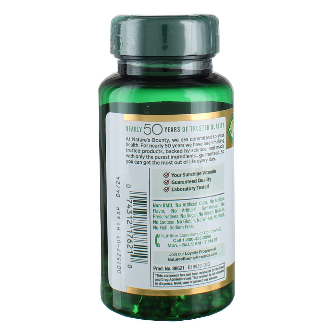 Nature's Bounty Vitamine D3 – pack de 4, apport quotidien potentiel.