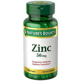 Nature's Bounty Zinc comprimés 50 mg pour le soutien immunitaire et la peau saine