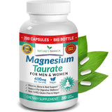 NATURE'S BRANCH Magnesium Taurate 400 mg – bottleellage pour absorption efficace.