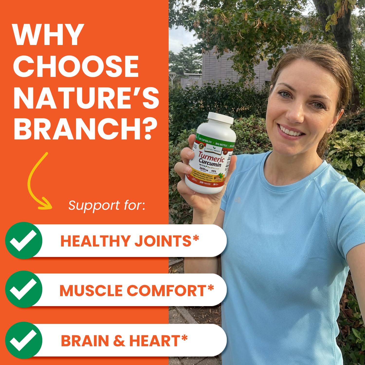 Nature's Branch emballage pratique et dosage quotidien stable.