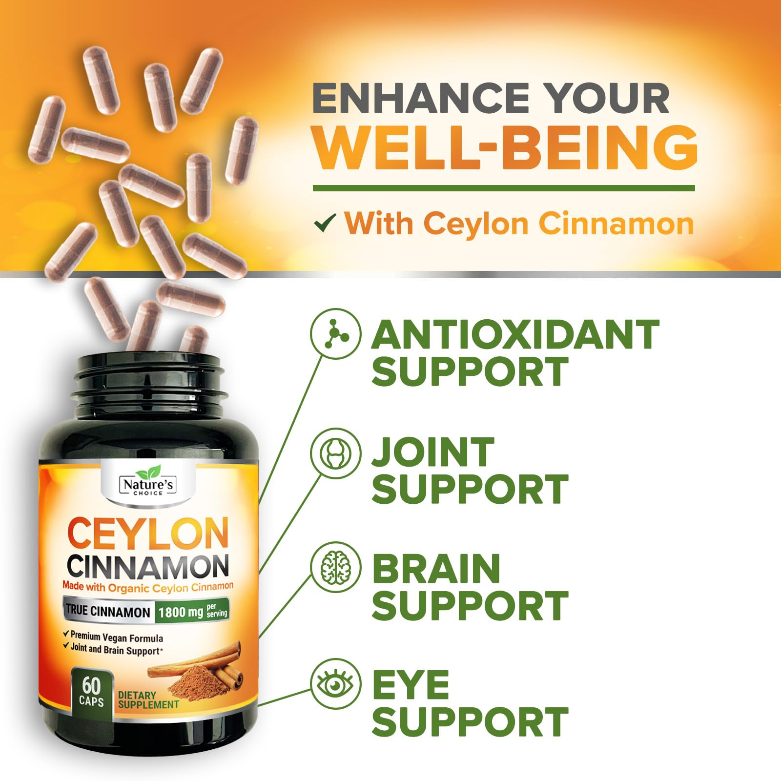 Nature's Choice cannelle de Ceylan sans additifs – formulation simple