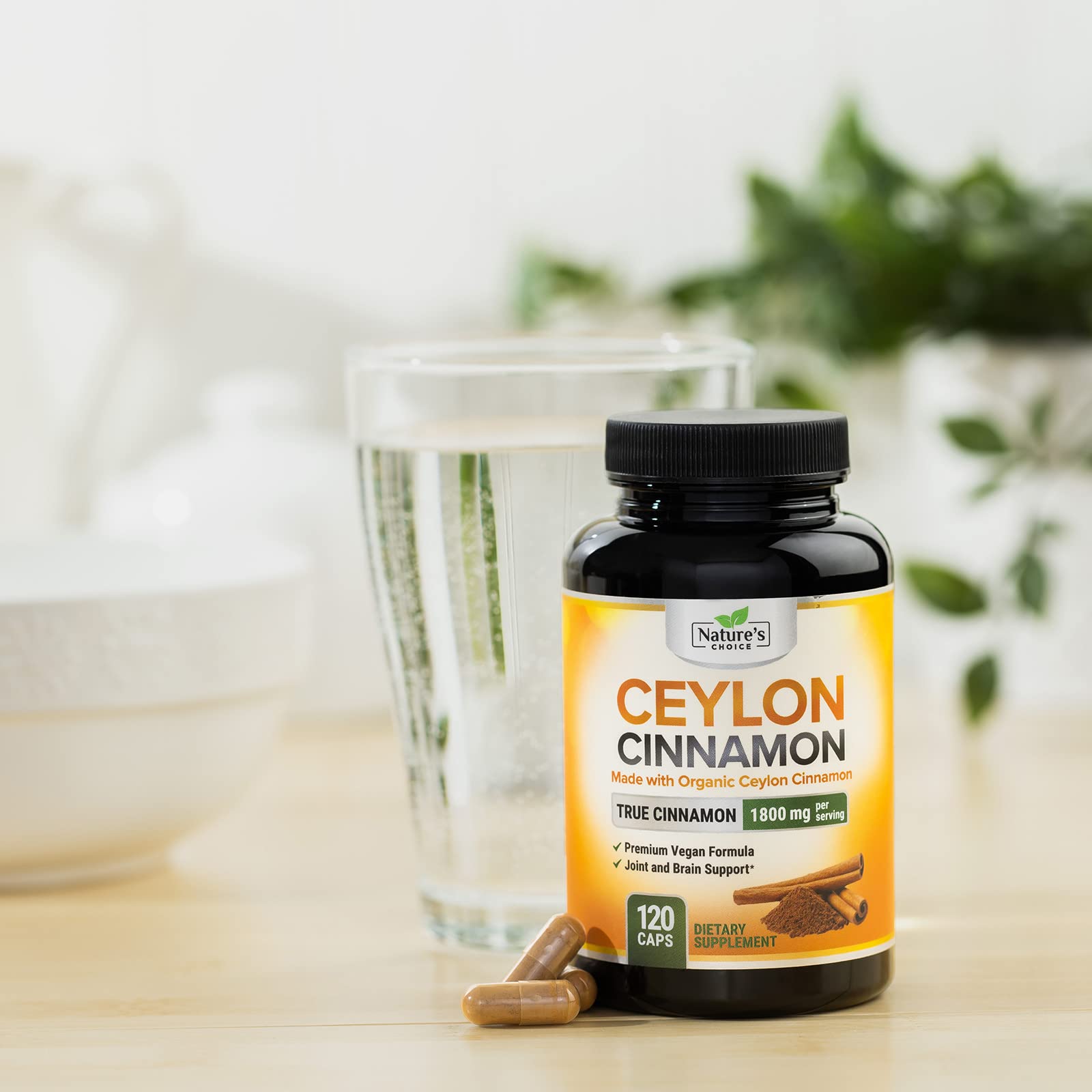 Nature's Choice cannelle Ceylon – emballage sans gluten et capsules pratiques.