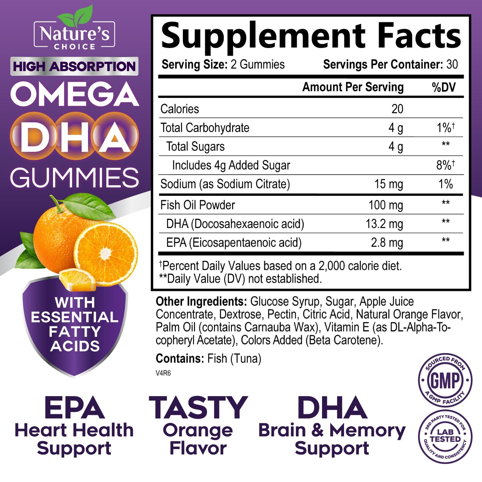 Nature's Choice Gommes Omega 3 triple-force avec DHA et EPA pour les articulations.