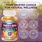 Nature's Choice Gommes Omega 3 sans colorants artificiels ni conservateurs.