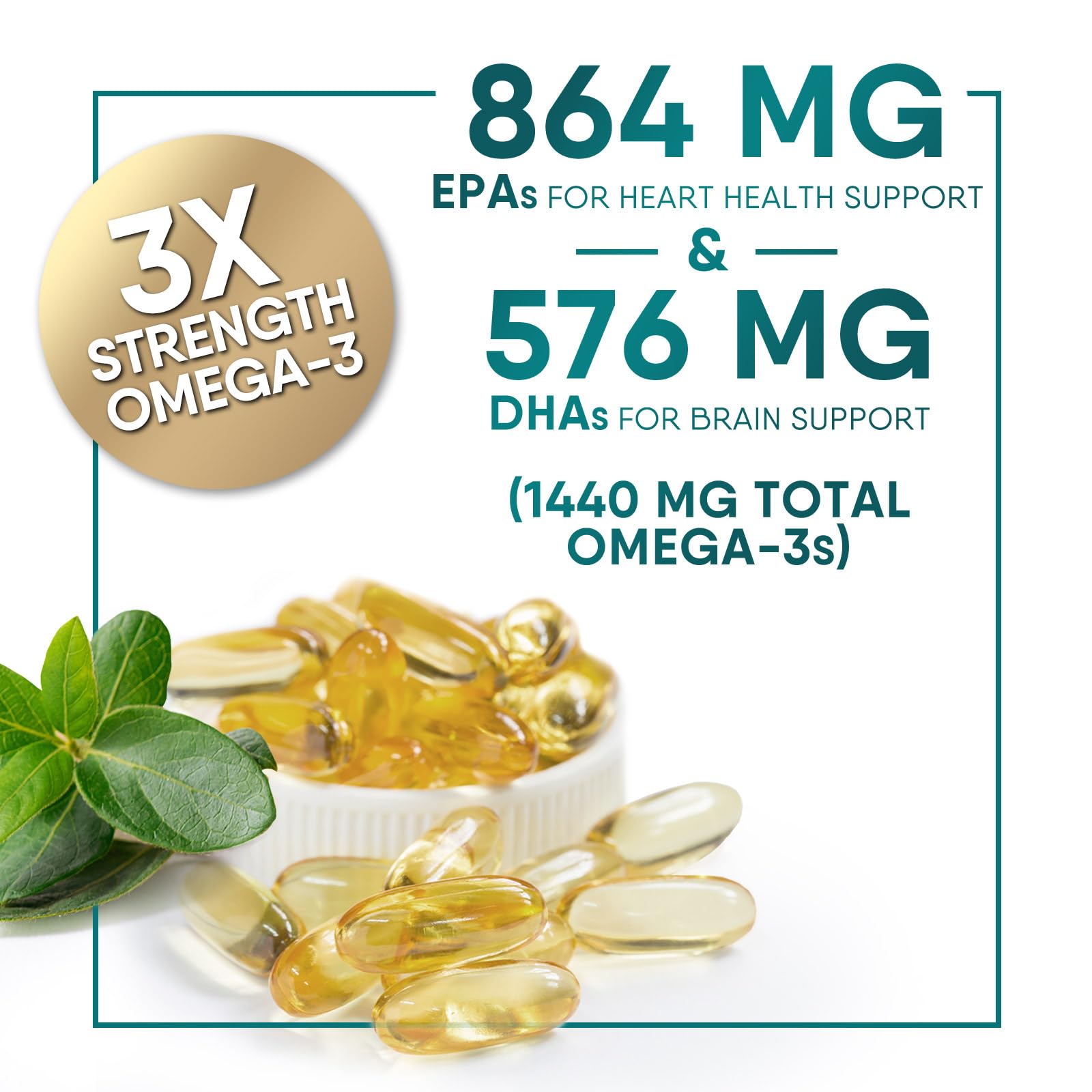 Nature's Choice Omega 3 – Gélules purifiées, goût neutre pour ingestion facile.