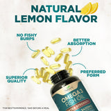 Nature's Choice Omega3 : absorption optimisée, gélules faciles à avaler quotidiennement.