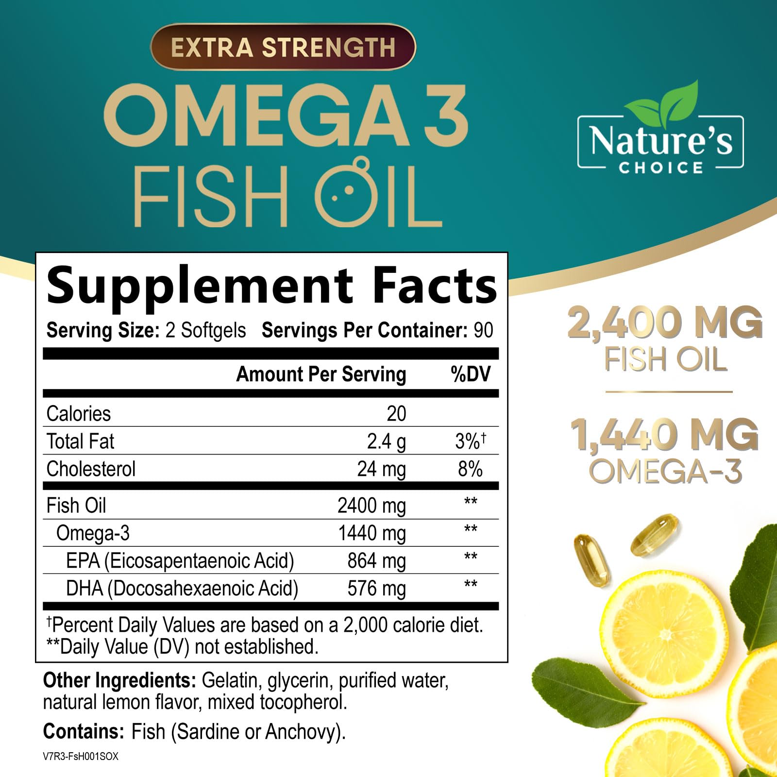 Nature's Choice Omega 3 – Gélules EPA et DHA, absorption optimale.