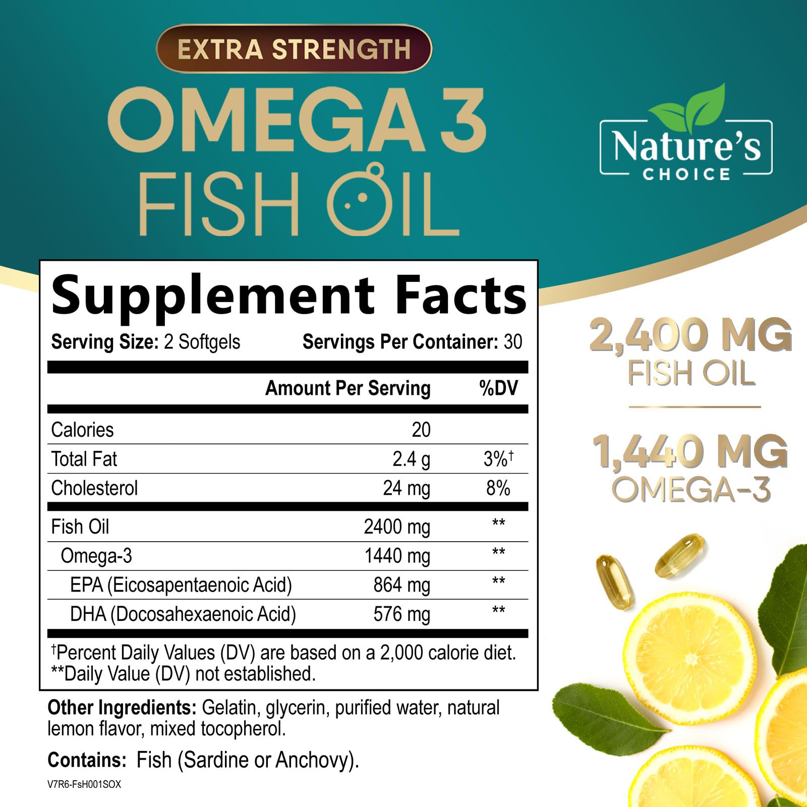 Nature's Choice Omega3 : gélules faciles à avaler pour une routine quotidienne.