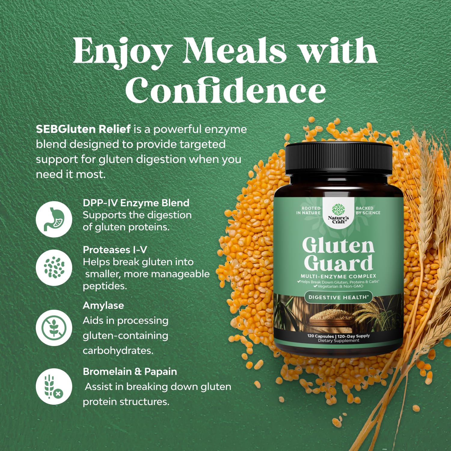Amylase Natures Craft – aide potentielle à la digestion des glucides.
