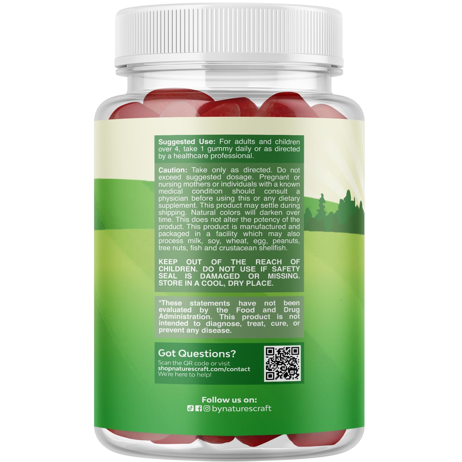 Gommes Natures Craft Bacillus Subtilis, probiotiques pour la flore intestinale.